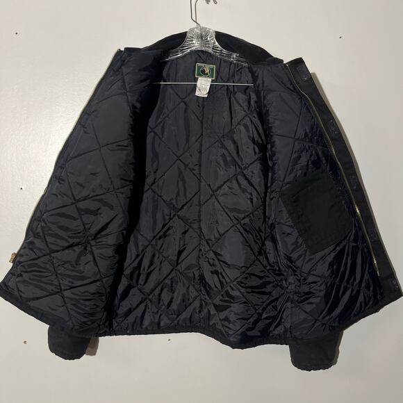 Berne Duck Core Canvas Full Zip Black Collared Coat Jacket Men’s Size Large - Picture 4 of 7